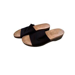 Munro Casita Black Stretch Fabric Size 7 N (AA) Flat Slip On NWB $135